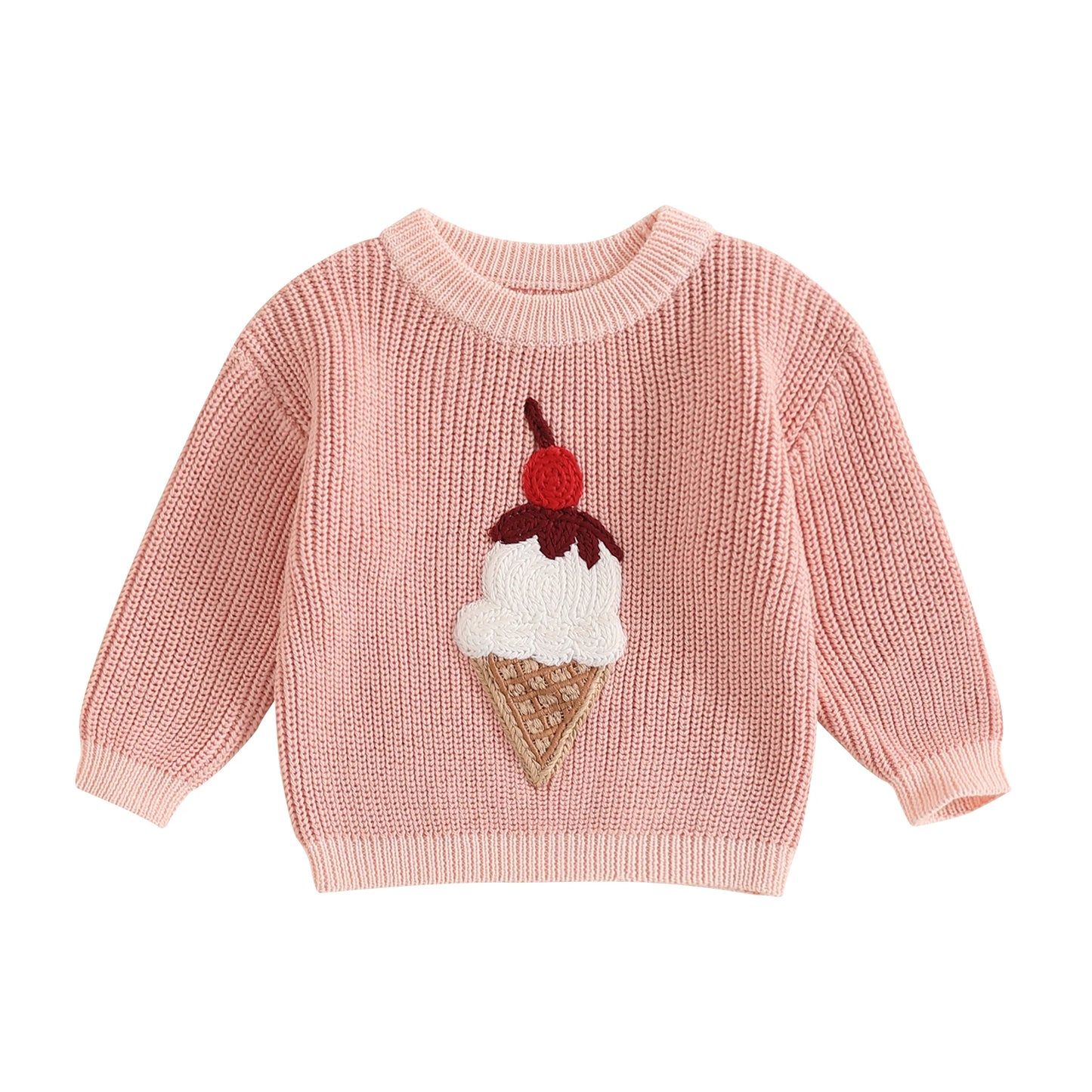 Embroidered Ice Cream Sweater