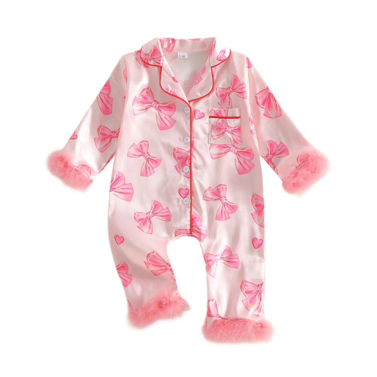 Fur Trim Jammie Set