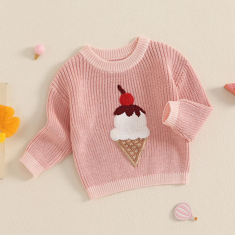 Embroidered Ice Cream Sweater