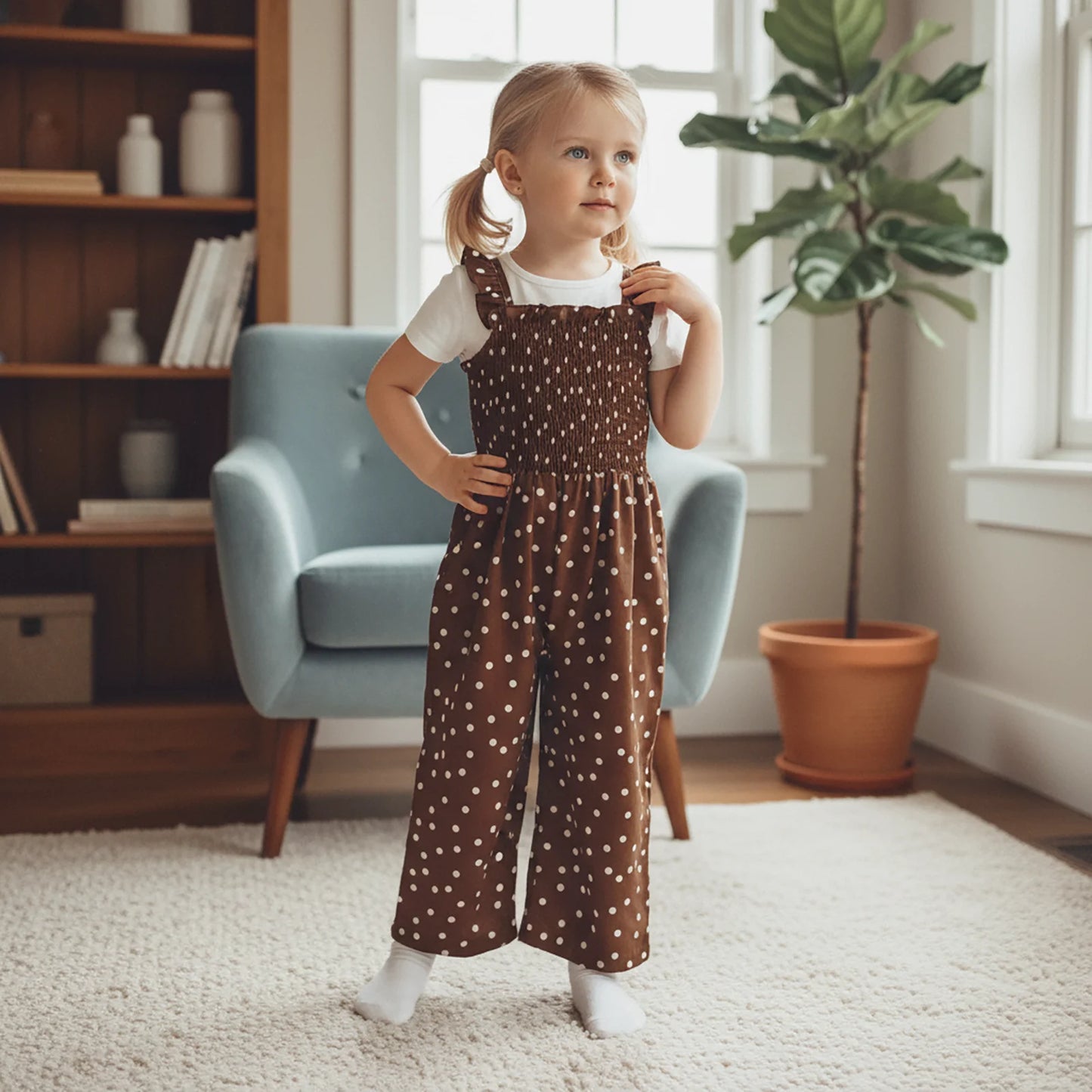 Polka Dot Wide Leg Jumpsuit