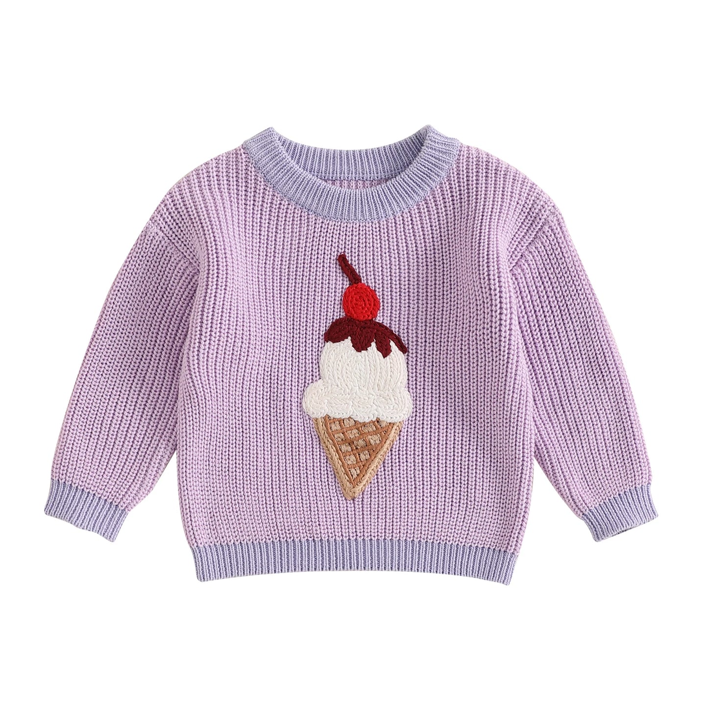 Embroidered Ice Cream Sweater