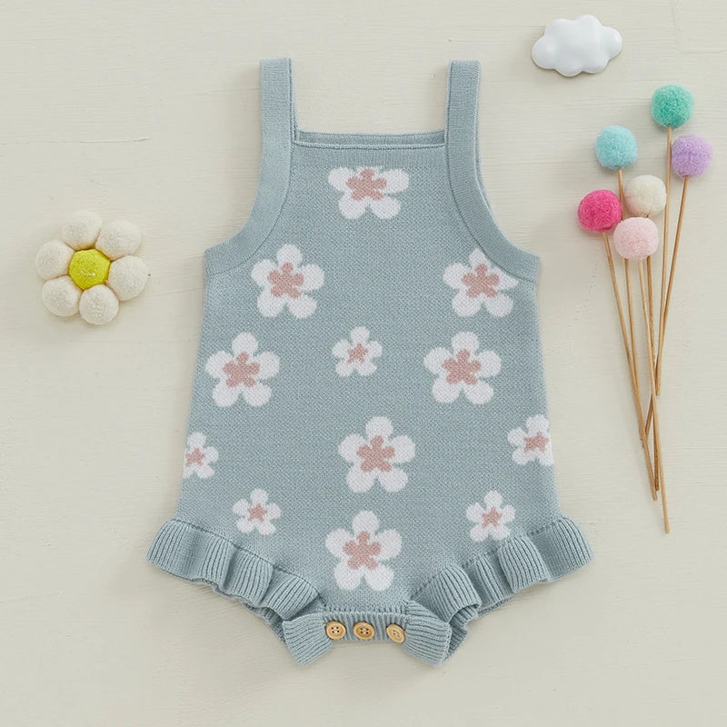 Knit Flower Romper