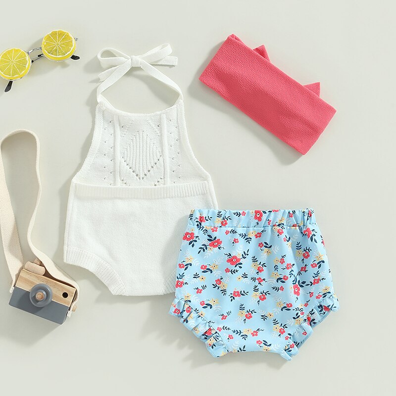 Halter and Floral Bummies Set