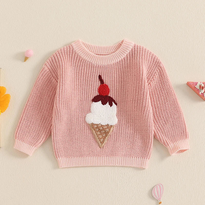 Embroidered Ice Cream Sweater
