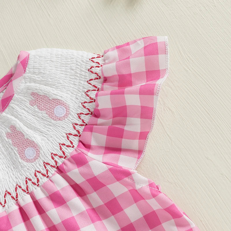 Pink Gingham Bunny Romper