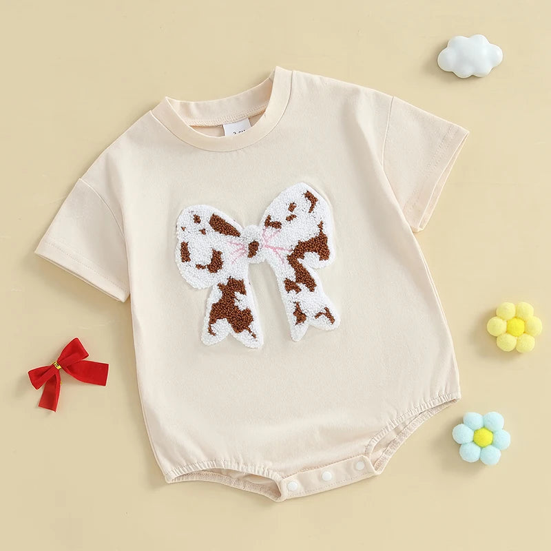 Cowprint Bow Onesie