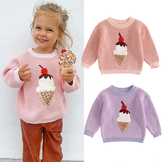 Embroidered Ice Cream Sweater