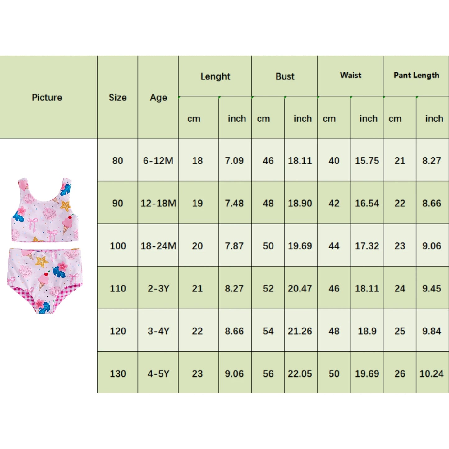 Ice Cream and Sea Shells Swimsuit