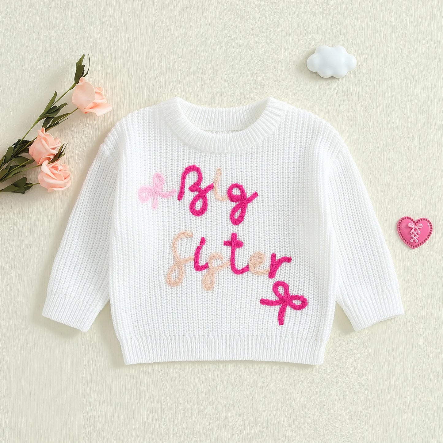 Big Sister & Little Sister Embroidered Sweaters