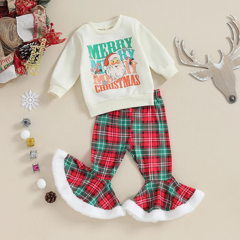 Vintage Santa and Tartan Flare Set