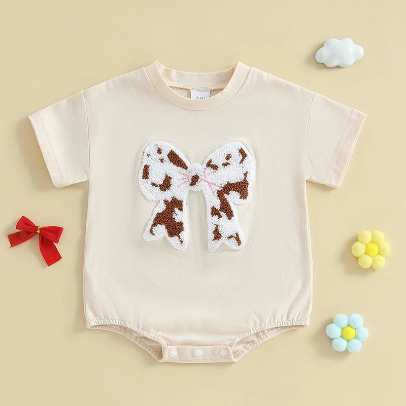 Cowprint Bow Onesie