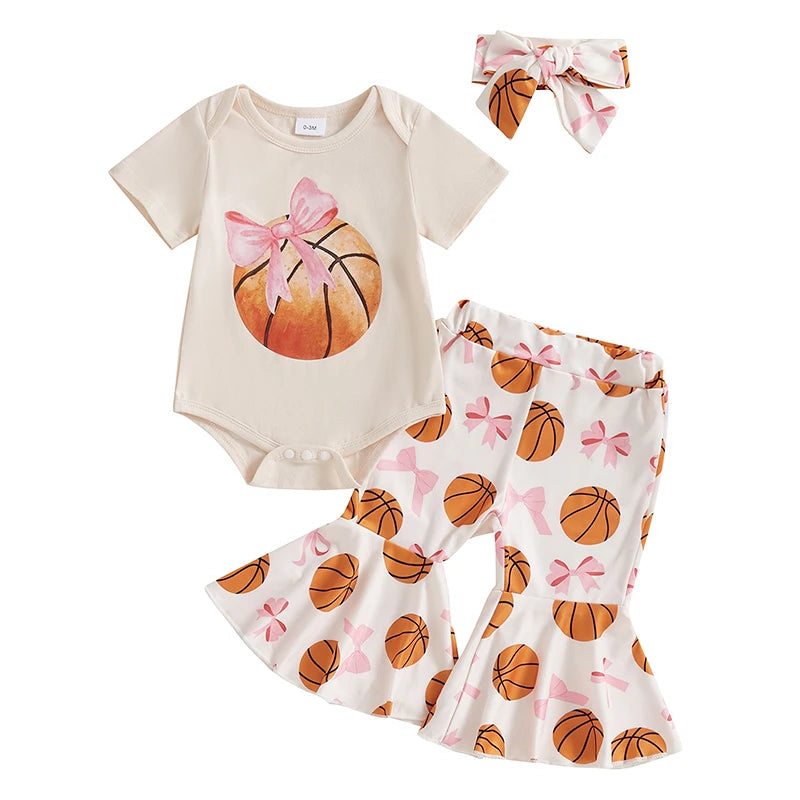 Basketballs and Bows Set