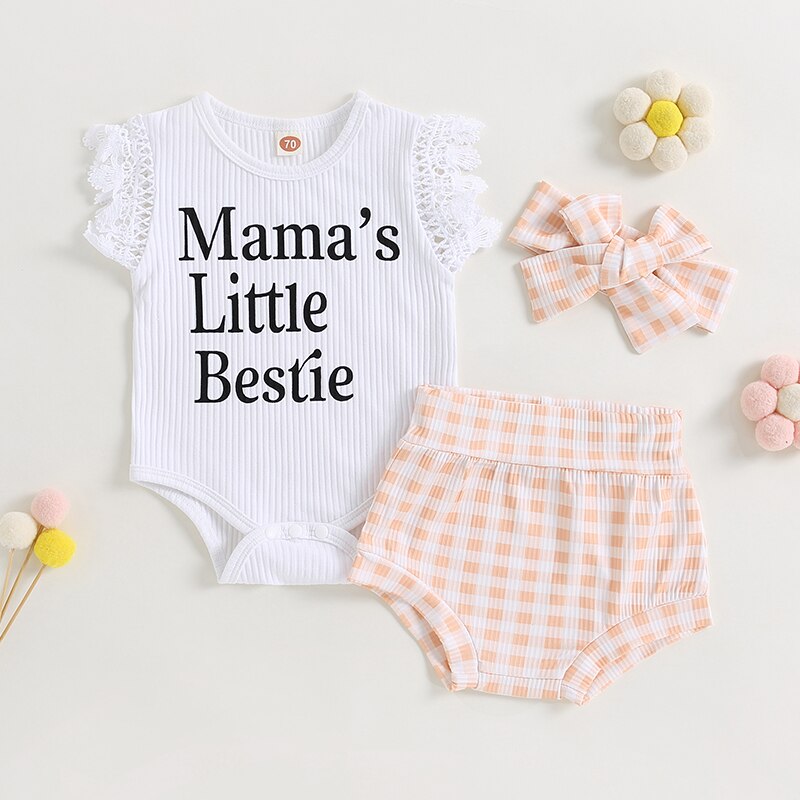Mama's Little Bestie Gingham Set