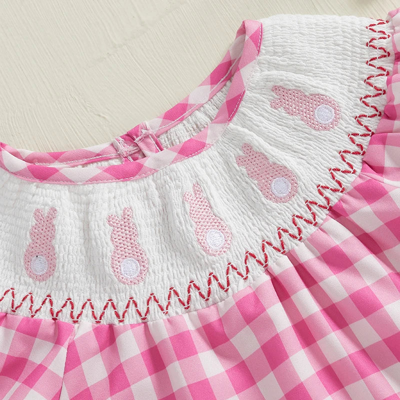 Pink Gingham Bunny Romper