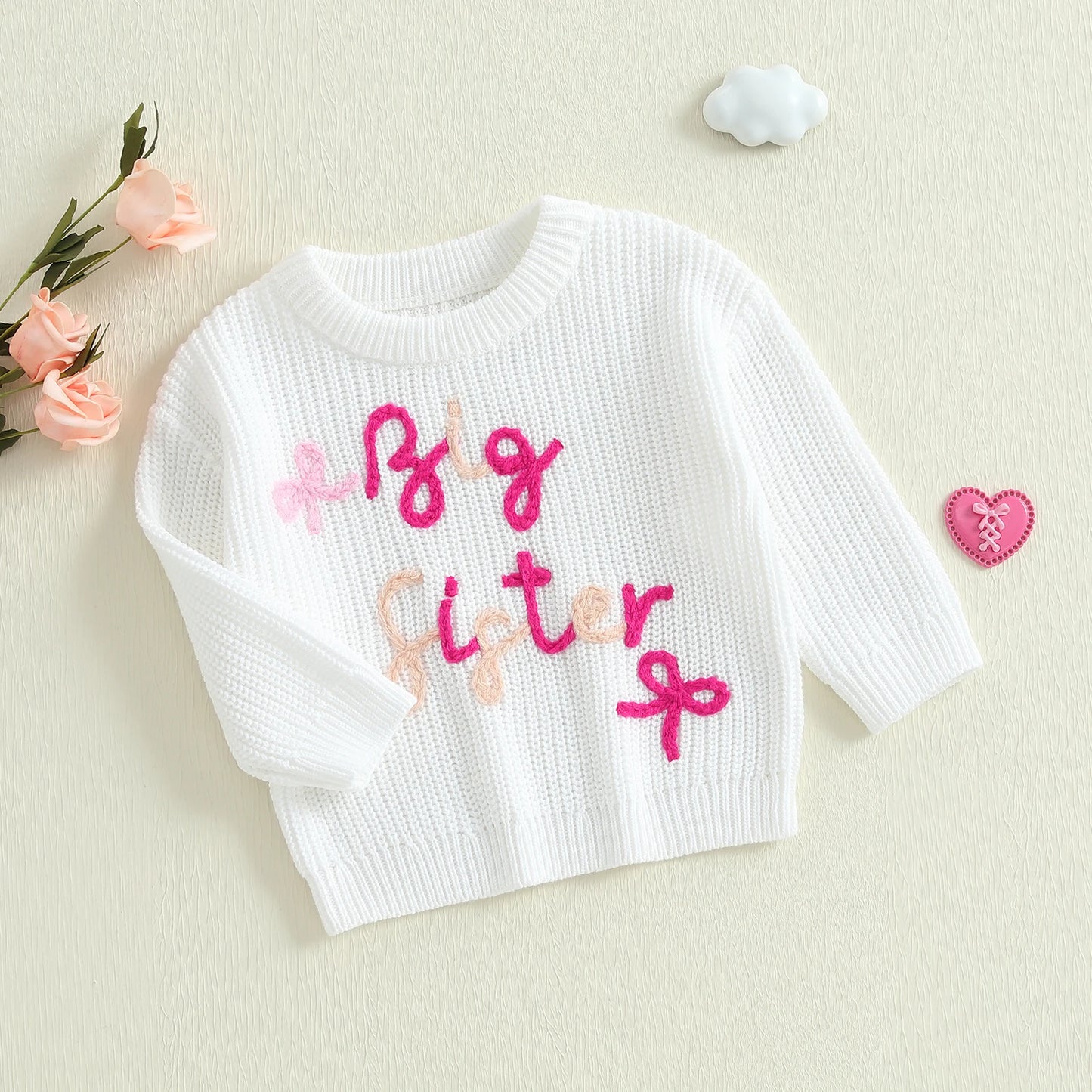 Big Sister & Little Sister Embroidered Sweaters