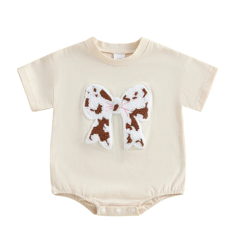 Cowprint Bow Onesie