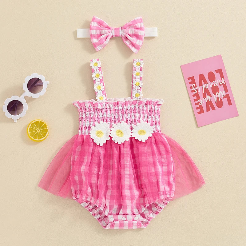 Gingham and Daisy Romper