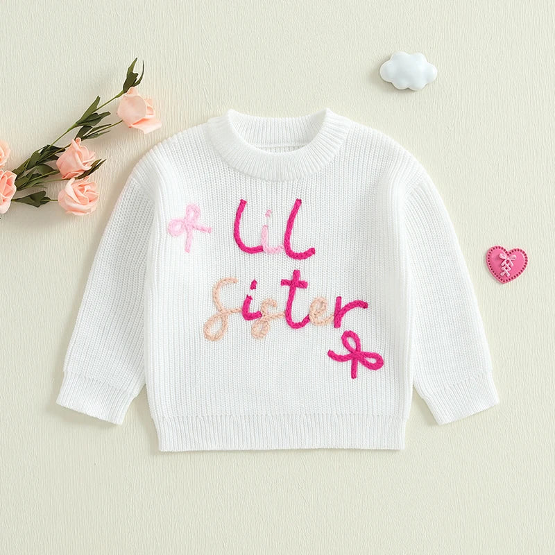 Big Sister & Little Sister Embroidered Sweaters