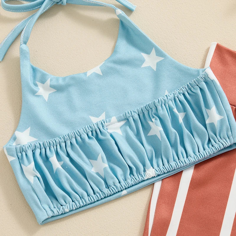 Stars and Stripes Flare and Halter Set