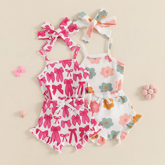 Ruffle Shorts, Tank and Bow Set