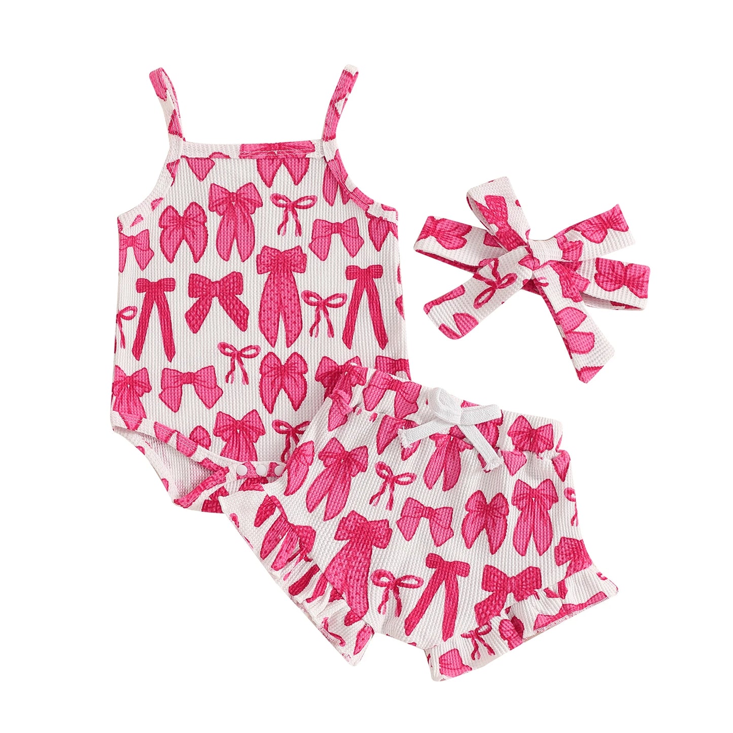 Ruffle Shorts, Tank and Bow Set