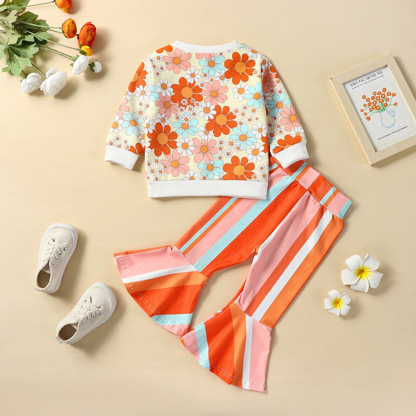Groovy Flowers and Striped Flares Set