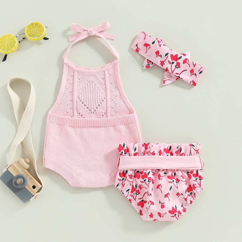 Pink Halter and Floral Bummies