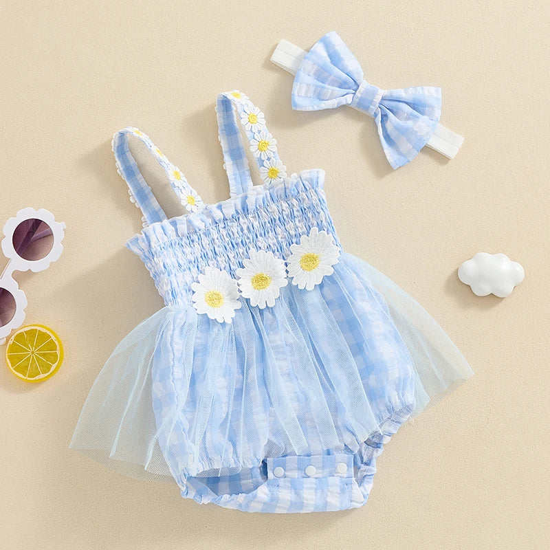 Gingham and Daisy Romper