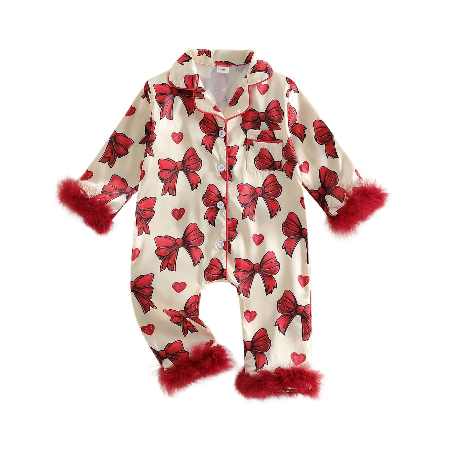 Fur Trim Jammie Set
