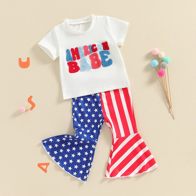 American Babe Embroidered Set