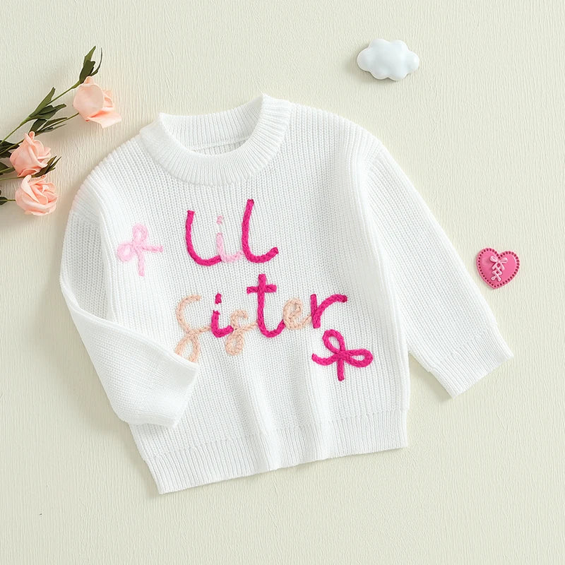 Big Sister & Little Sister Embroidered Sweaters