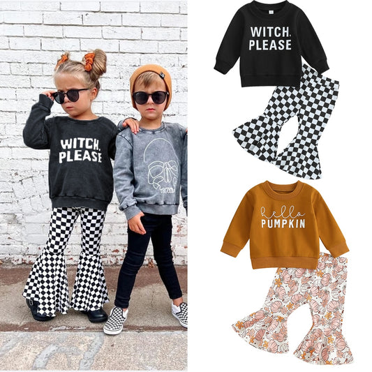 Witch Please Checked Flares Outfit