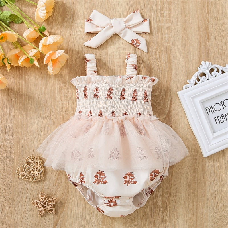 Tulle and Vintage Flowers Romper